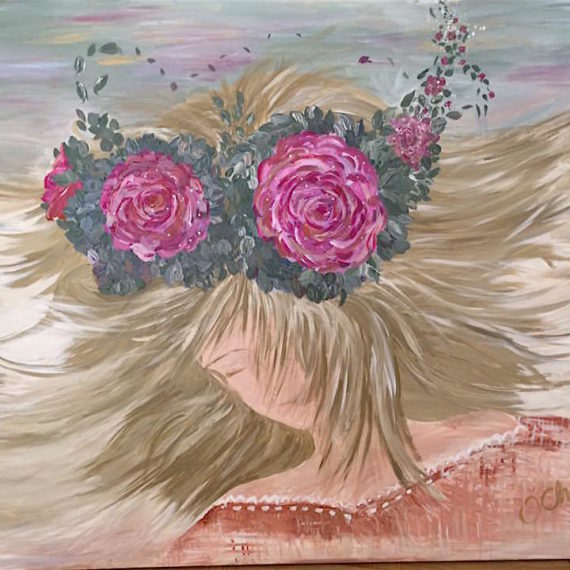 Floating Flower Crown Lady